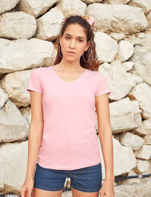 Fruit of the Loom Koszulka damska v-neck Valueweight