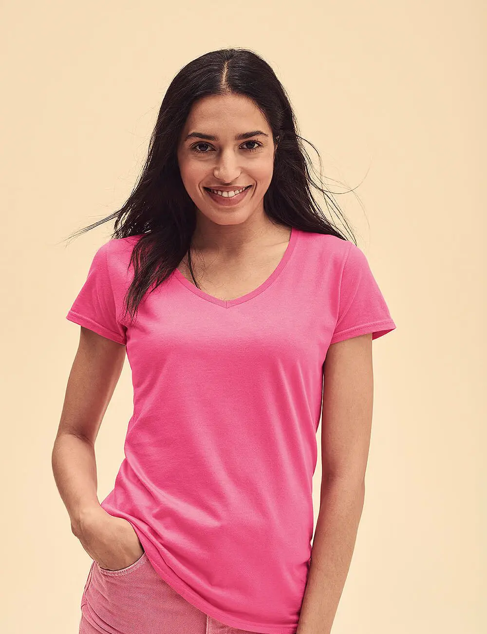 Fruit of the Loom Koszulka damska v-neck Iconic 1 Fruit of the Loom Koszulka damska v-neck Iconic