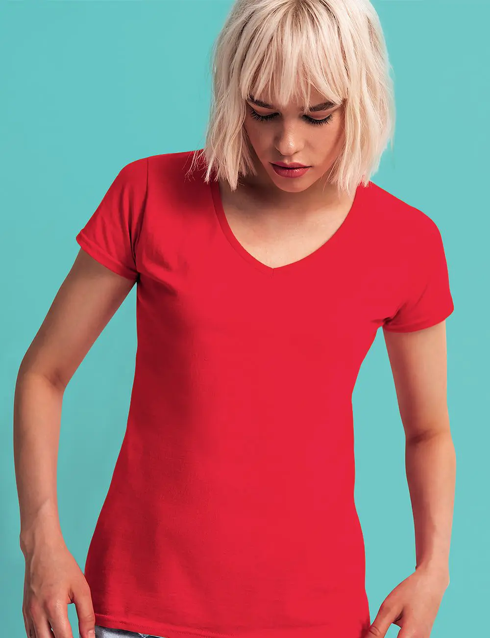 Fruit of the Loom Koszulka damska v-neck Iconic 3 Fruit of the Loom Koszulka damska v-neck Iconic - obrazek 3
