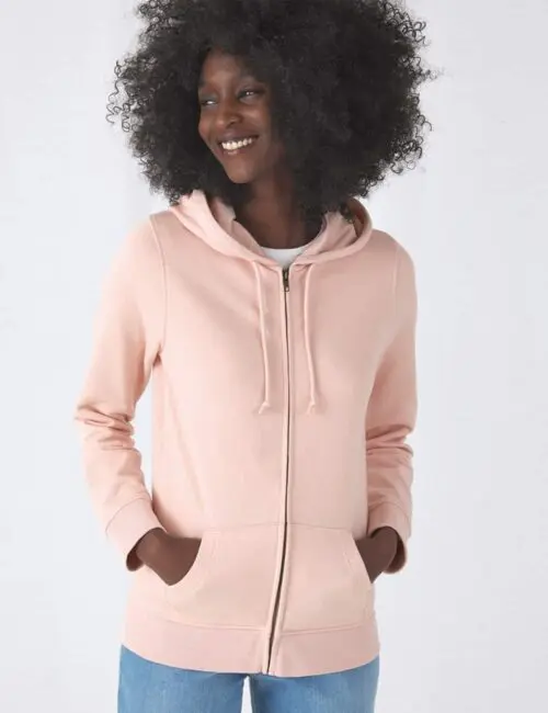 B&C Eko Bluza damska z kapturem i zamkiem Organic