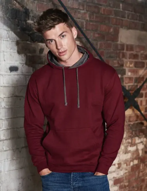 JUST HOODS Bluza męska Kangurka Varsity Hoodie