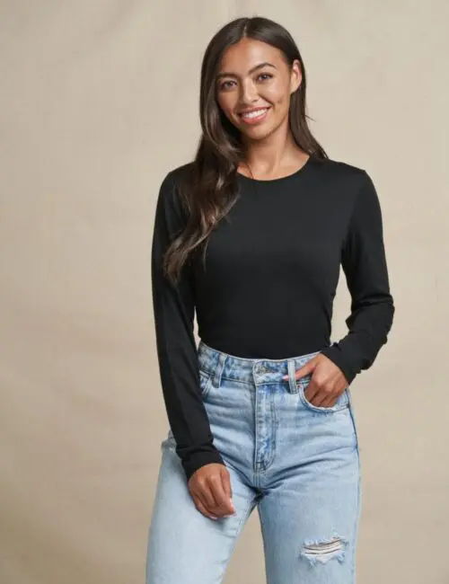 JUST TS koszulka damska z długim rękawem Long Sleeve Tri-Blend T