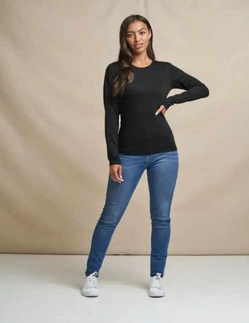 JUST TS koszulka damska z długim rękawem Long Sleeve Tri-Blend T