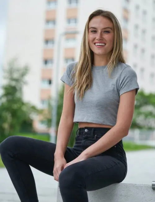 JUST TS Koszulka damska Tri-Blend Cropped T