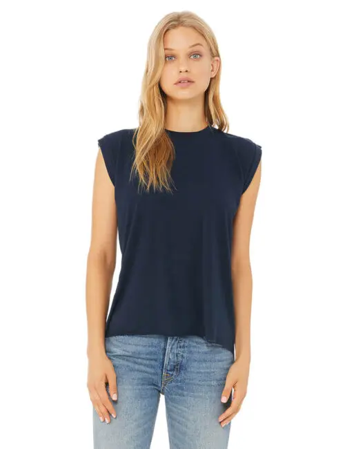 BELLA Koszulka damska Flowy Muscle Tee With Rolled Cuff