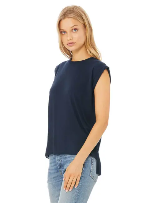 BELLA Koszulka damska Flowy Muscle Tee With Rolled Cuff