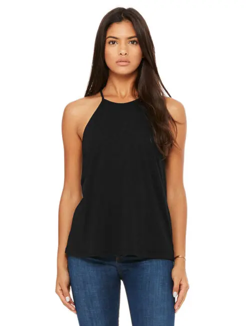 BELLA Koszulka damska Flowy High Neck Tank