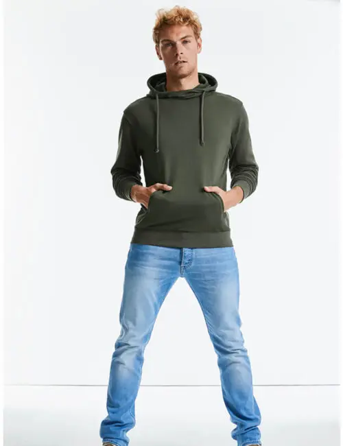 RUSSELL Eko Bluza męska z kapturem Pure Organic High Collar Hooded Sweat