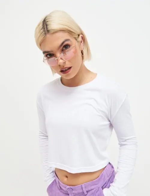 JUST TS koszulka damska z długim rękawem Cropped T