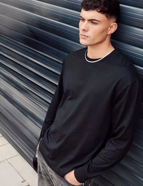 JUST TS koszulka męska z długim rękawem Oversize 100 Long Sleeve T