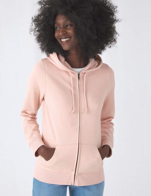 B&C Eko Bluza damska z kapturem i zamkiem Organic