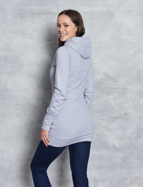 JUST HOODS Bluza damska Kangurka Longline Hoodie